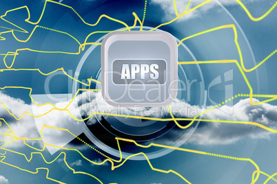 Composite image of apps banner on abstract screen