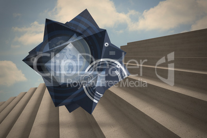 Composite image of earth interface on abstract screen Composite image of earth interface on abstract screen
