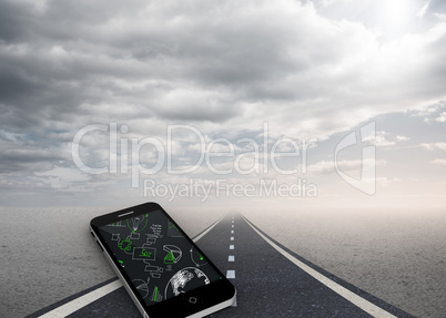 Composite image of brainstorm on smartphone screen