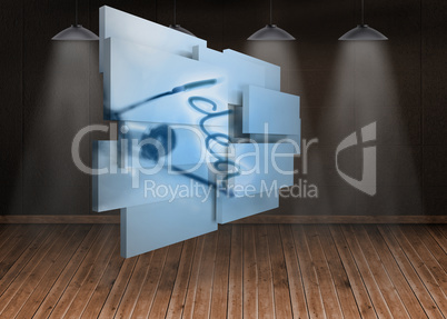 Composite image of idea on abstract screen