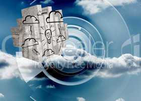 Composite image of cloud computing idea on abstract screen