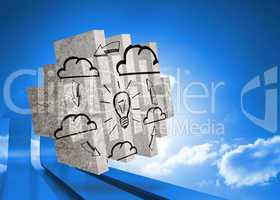 Composite image of cloud computing idea on abstract screen