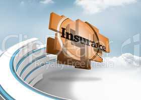 Composite image of insurance on abstract screen