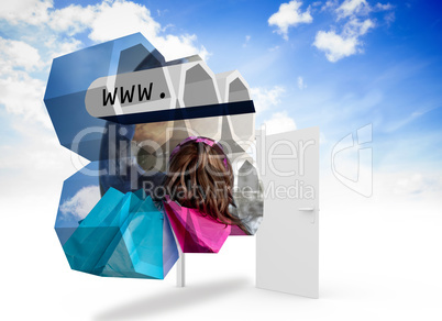 Composite image of online shopping on abstract screen