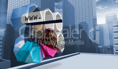 Composite image of online shopping on abstract screen