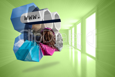 Composite image of online shopping on abstract screen