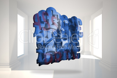 Composite image of burglar on abstract screen
