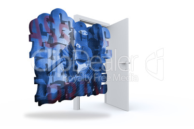 Composite image of burglar on abstract screen