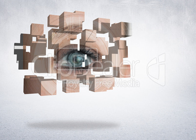 Composite image of eye analysis on abstract screen