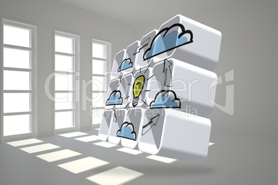 Composite image of cloud computing idea cycle on abstract screen