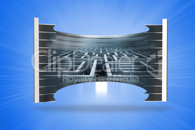 Composite image of maze on abstract screen