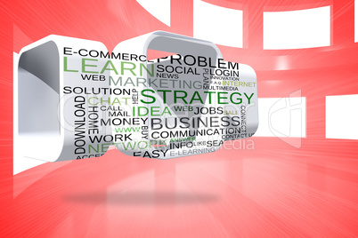 Composite image of business buzzwords on abstract screen