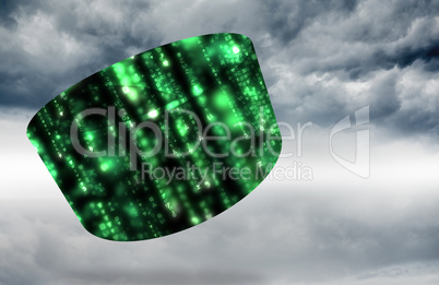 Composite image of green matrix on abstract screen