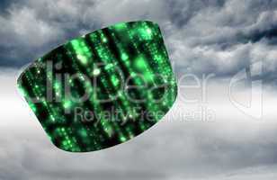 Composite image of green matrix on abstract screen