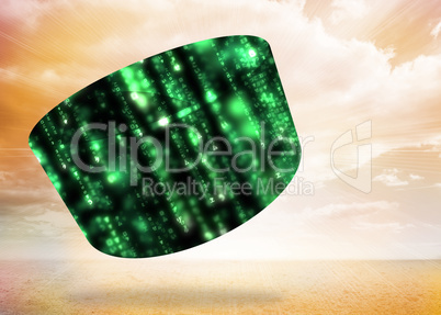 Composite image of green matrix on abstract screen