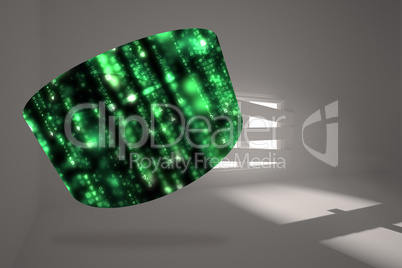 Composite image of green matrix on abstract screen