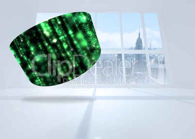 Composite image of green matrix on abstract screen