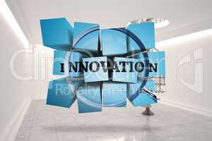 Composite image of innovation on abstract screen