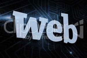 Web against futuristic black and blue background