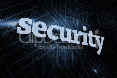 Security against futuristic black and blue background