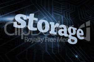 Storage against futuristic black and blue background