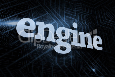 Engine against futuristic black and blue background