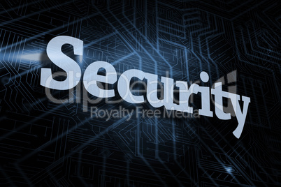 Security against futuristic black and blue background