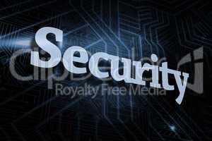 Security against futuristic black and blue background
