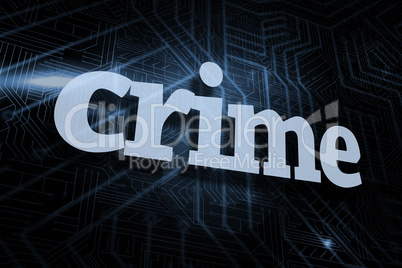 Crime against futuristic black and blue background