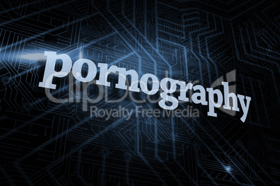Pornography against futuristic black and blue background