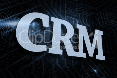 Crm against futuristic black and blue background