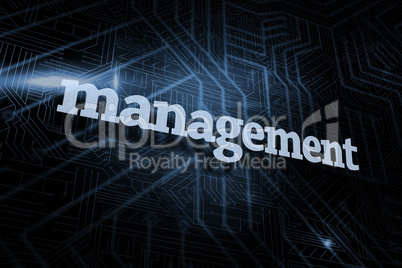 Management against futuristic black and blue background