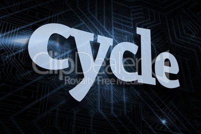 Cycle against futuristic black and blue background