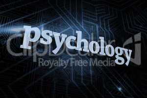 Psychology against futuristic black and blue background