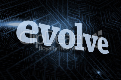 Evolve against futuristic black and blue background
