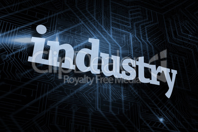 Industry against futuristic black and blue background