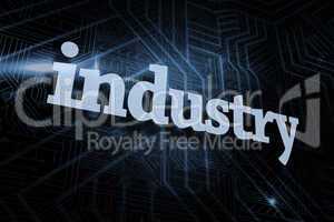Industry against futuristic black and blue background