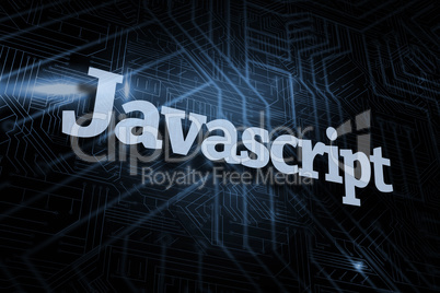 Javascript against futuristic black and blue background