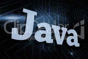 Java against futuristic black and blue background