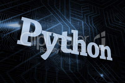 Python against futuristic black and blue background