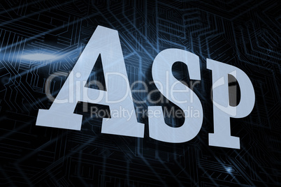 Asp against futuristic black and blue background