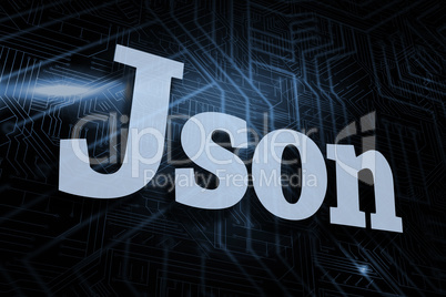 Json against futuristic black and blue background
