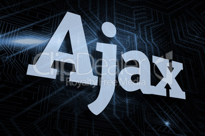 Ajax against futuristic black and blue background