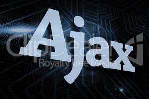 Ajax against futuristic black and blue background