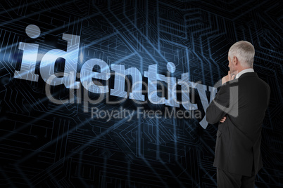Identity against futuristic black and blue background