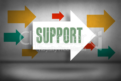 Support against arrows pointing