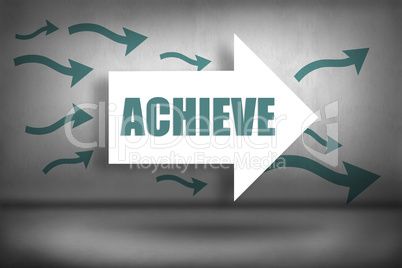 Achieve against arrows pointing