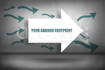 Your carbon footprint against arrows pointing