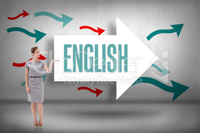 English against arrows pointing