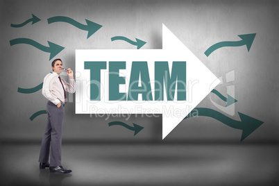 Team against arrows pointing Team against arrows pointing